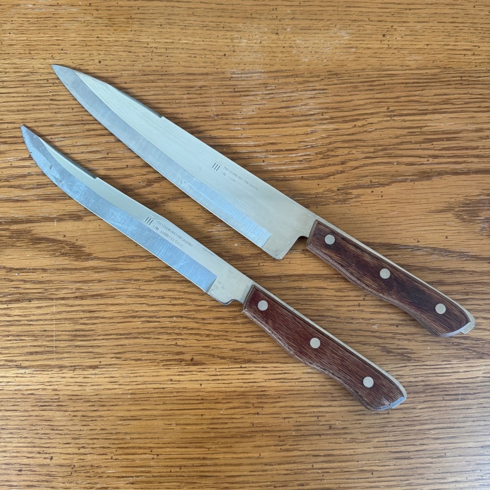 Vintage Precision Hollow Ground Stainless Steel Knife Set 2pc Made in‎ Japan